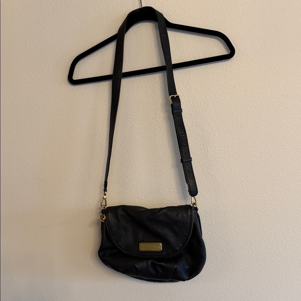 Marc Jacobs Black Crossbody Bag with Gold Accents